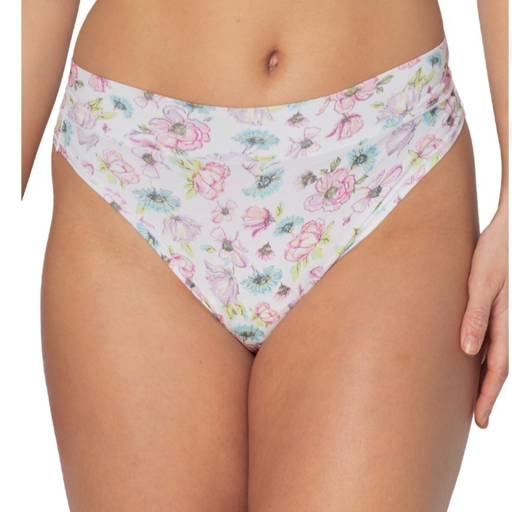 Secret Treasures Wide Band High Cut Thong Panties Multicolor